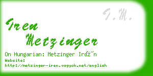 iren metzinger business card